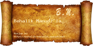 Behalik Manuéla névjegykártya